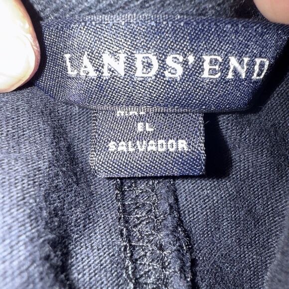 Lands' End Women's Black Full Zip X-Long Sleeve Hood Sweatshirt XL - Picture 2 of 5